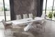 9113 Dining Table with 1218 swivel grey taupe chairs SET