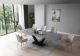 9436 Dining Table with 1218 swivel grey taupe chairs SET
