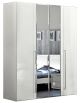 Dama Bianca 4 Door Glass Doors Wardrobe White SET