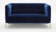 Deco Love Seat in Blue Fabric
