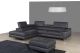 A973 Italian Leather Left Facing Chaise in Grey