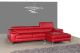 A973B Italian Leather Mini Sectional Right Facing Chaise in Red